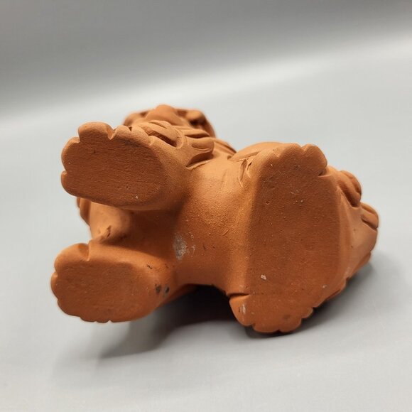 Set of 2 Okinawan Shisa Foo Dog Guardian Lions Figurines Terra Cotta Clay 3.5" - Picture 8 of 16